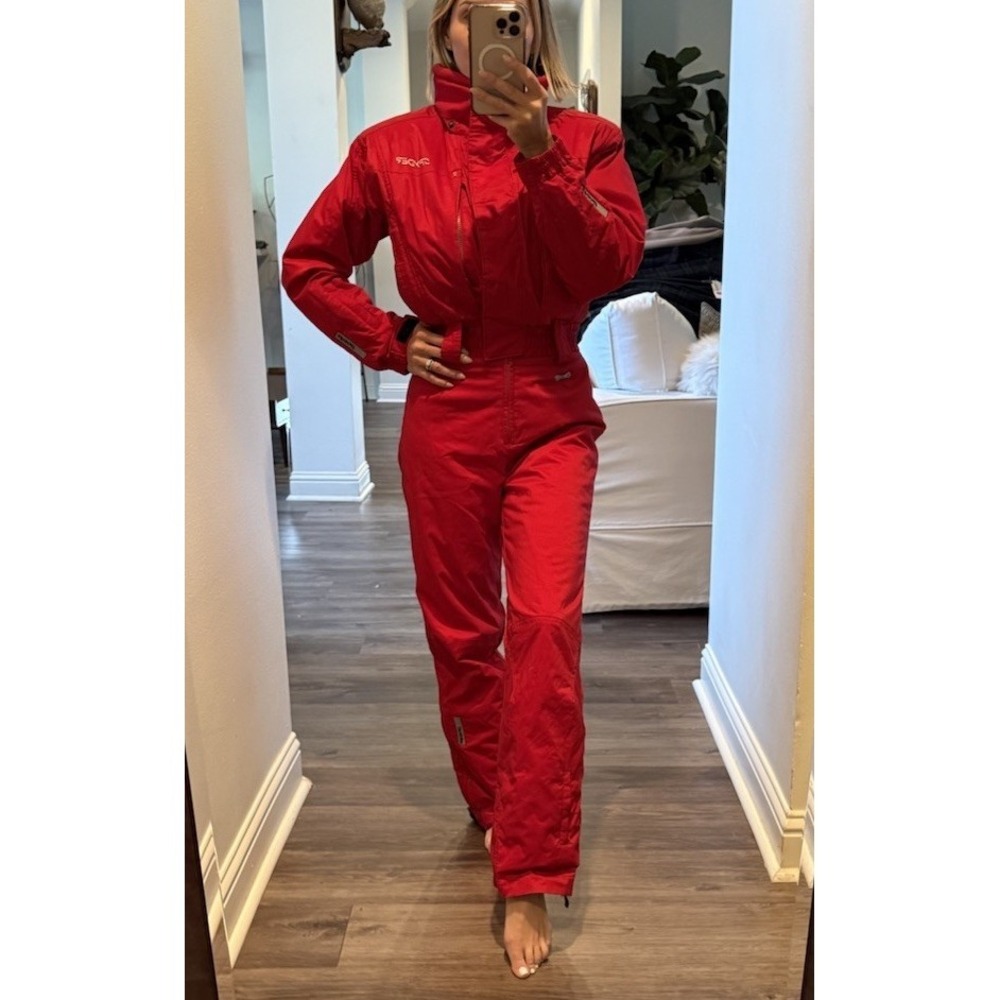 Vintage Spyder XT Red One Piece Ski Suit Snowsuit Thinsulate Womens Small 6